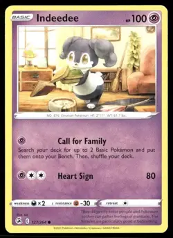 2021 Fusion Strike Set Pokemon Card 127 Indeedee NM - Image 1