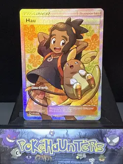 Pokemon Card Hau 144/145 Guardians Rising Set Full Art Trainer Light Play - Image 1