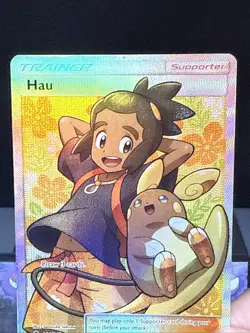 Pokemon Card Hau 144/145 Guardians Rising Set Full Art Trainer Light Play - Image 2