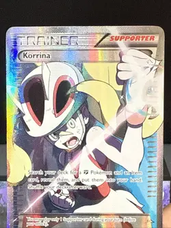 Pokemon Card Korrina 111/111 Trainer Rare Ultra Full Art XY Furious Fists Played - Image 2