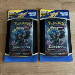 Pokemon TCG Sun & Moon Burning Shadows Booster Pack Blister Pack New x2 - Image 1