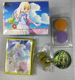 Pokemon TCG Lillie Premium Tournament Collection Deck Box Sleeves Dice Coins - Image 1