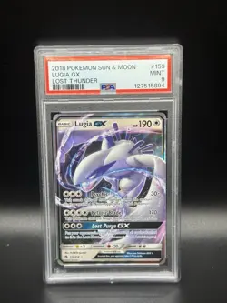 2018 Pokemon Sun & Moon Lost Thunder Lugia GX #159 PSA 9 Mint - Image 1