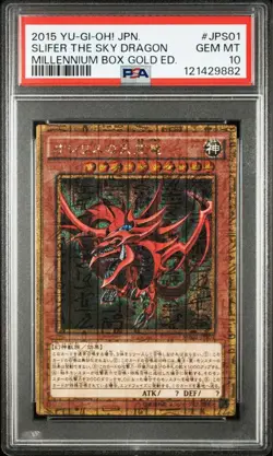 Slifer the Sky Dragon PSA 10 Millennium Gold Rare Yugioh Japan Card - Image 1