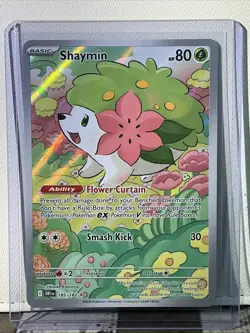 Pokemon TCG Shaymin Holo Card Illustration Rare, 185/182, Destined Rivals Series - Image 1