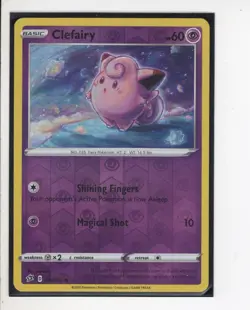 CLEFAIRY REBEL CLASH SET REVERSE-HOLO FOIL POKEMON CARD 074/192 NM/M - Image 1