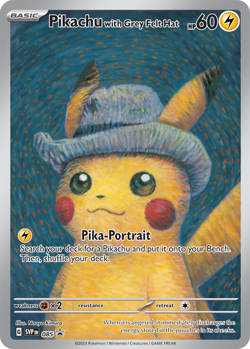 Pokemon TCG Pikachu With Grey Felt Hat 085 Promo Card Pokemon x Van Gogh Museum - Image 1