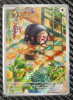 Pokemon TCG Lechonk 209/197 Sv03: Obsidian Flames Holo Card NM/Mint Condition - Image 2