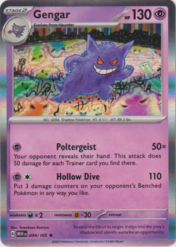 Gengar Holo NM 094/165 Scarlet & Violet 151 Pokemon Card - Image 1
