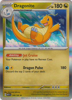 Dragonite Holo NM 149/165 Scarlet & Violet 151 Pokemon Card - Image 1