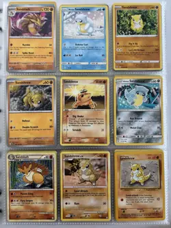 Pokemon Card Species Set Lot - 9x Unique Cards / Sandshrew Family - Image 1