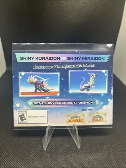 Pokemon Scarlet And Violet Code Shiny Koraidon or Miraidon UNSCRATCHED BRAND NEW - Image 1