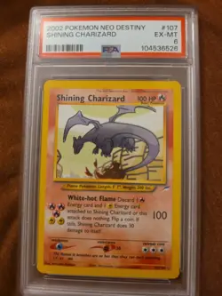 2002 Pokemon Neo Destiny Shining Charizard #107 Ex-Mt PSA 6 - Image 1