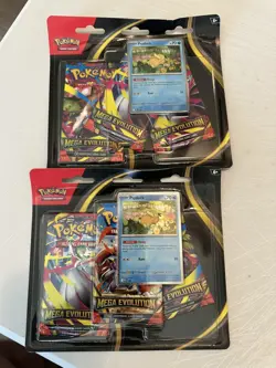 Pokemon TCG Mega Evolution 3 Pack Blisters Lot Of 2 Sealed - Image 1