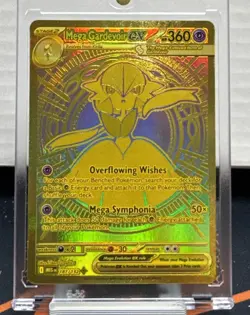 Mega Gardevoir ex 187/132 Me01: Mega Evolution Gold Pokemon Mint NM Pack Fresh - Image 1