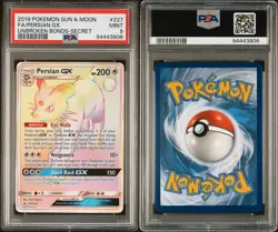 PSA 9 MINT Persian GX 227/214 S&M Unbroken Bonds FA Secret Rare Holo Pokemon TCG - Image 3