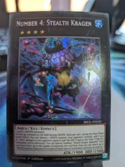 YuGiOh! Number 4: Stealth Kragen BROL-EN030 Secret Rare 1st Ed - Image 1