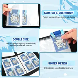 Collectible Trading Card Albums, 400 Card Holders with 50 Removable Sleeves, ... - Image 4