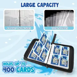 Collectible Trading Card Albums, 400 Card Holders with 50 Removable Sleeves, ... - Image 5