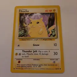 Pikachu Pokemon Card HP 40 058/102 Base Set Regular - Image 1
