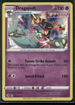 2021 Fusion Strike Set Pokemon Card 130 Dragapult NM - Image 1