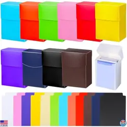 Leyndo 12-Pack Colorful TCG Card Deck Storage Boxes, Holds 80+ Cards, Organizer - Image 1