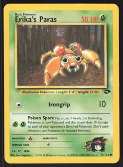 Pokemon TCG Gym Challenge #071/132 Erika's Paras MP - Image 1