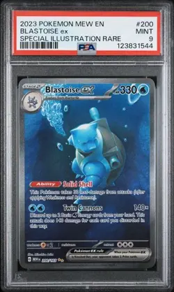2023 POKEMON MEW EN-151 #200 BLASTOISE ex SPECIAL ILLUSTRATION RARE PSA 9 - Image 1