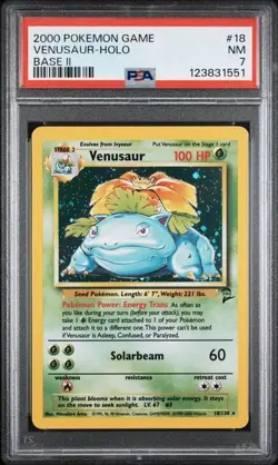 2000 POKEMON GAME BASE II 18 VENUSAUR-HOLO PSA 7 - Image 1