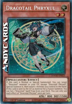 DRACOTAIL PHRYXUL • (Dracocoda Phryxul) • Segreta • DOOD EN023 • 1Ed • Yugioh! - Image 1