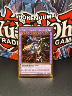 Yugioh Five-Headed Dragon PGL2-EN078 Gold Ultra Rare 1st Edition LP - Image 1