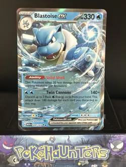 Pokemon Card Blastoise EX 009/165 MEW EN Scarlet & Violet 151 Double Rare L/P - Image 1