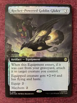 Rocket-Powered Goblin Glider FOIL EXTENDED NM/M MTG Spiderman Magic Card - Image 1