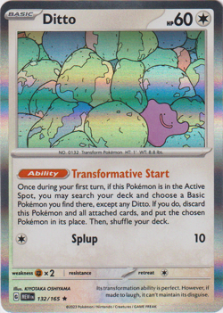 Ditto Holo NM 132/165 Scarlet & Violet 151 Pokemon Card - Image 1