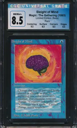 Beta Sleight of Mind CGC 8.5 Graded Magic MTG (0136) -magicgraders- - Image 1