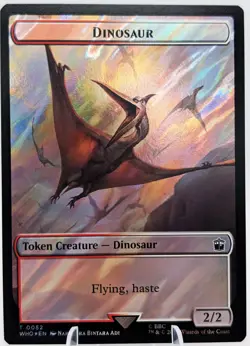 MTG Dinosaur\Human Rogue Token (Surge Foil) NM Universes Beyond: Doctor Who - Image 2