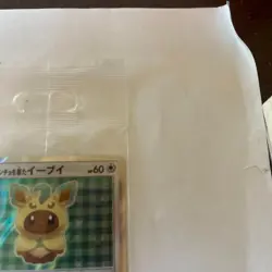 142/SM-P Poncho Wearing Eevee Leafeon Promo Pokemon Japanese Campaign NM - Image 3
