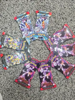 Pokemon Destined Rivals, Paradox Rift And Stellar Crown Unopened Pack Lot Of 9 - Image 1