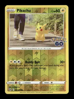 Pikachu (27) Reverse Holo Common Pokemon GO 027/078 NM Pokemon NM - Image 1