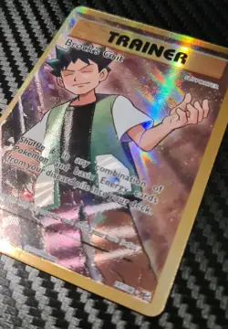 Brock's Grit OC & Ink Dot Error Pokemon TCG XY Evolutions 107/108 Holo Full Art - Image 2