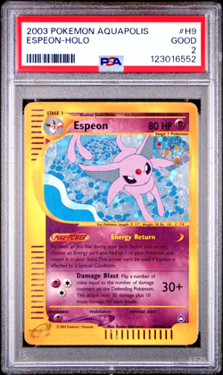 PSA 2 GOOD 2003 Aquapolis Espeon Holo Foil H9/H32 E-Reader Series WOTC Pokemon - Image 1