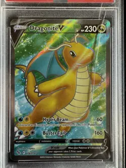 Pokemon Dragonite V (Full Art) 076/078 Pokemon GO Holo PSA 10 *Cracked Slab* - Image 2