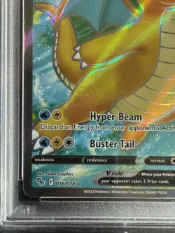 Pokemon Dragonite V (Full Art) 076/078 Pokemon GO Holo PSA 10 *Cracked Slab* - Image 5