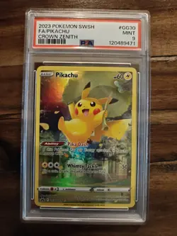 2023 POKEMON SWSH CROWN ZENITH #GG30/GG70 PIKACHU FA GALARIAN GALLERY PSA 9 - Image 1