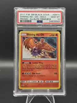 2017 POKEMON SM BLACK STAR PROMO #SM70 SHINING HO-OH-HOLO PSA 10 - Image 1