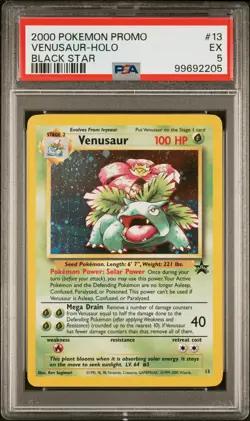 2000 POKEMON PROMO BLACK STAR #13 VENUSAUR-HOLO PSA 5 - Image 1