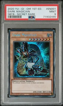 YuGiOh Dark Magician SBCB-EN001 1st Edition Secret Rare PSA 9 - Image 1