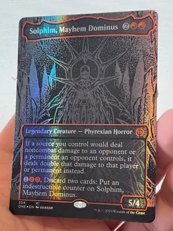 1X OIL SLICK RAISED FOIL Solphim, Mayhem Dominus MINT MTG Magic ONE Phyrexia EDH - Image 3