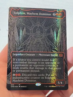 1X OIL SLICK RAISED FOIL Solphim, Mayhem Dominus MINT MTG Magic ONE Phyrexia EDH - Image 4