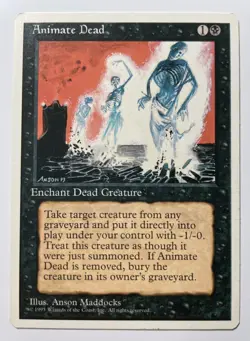 MTG Animate Dead Fourth Edition Uncommon 1995 Wizards Of The Coast - Image 1